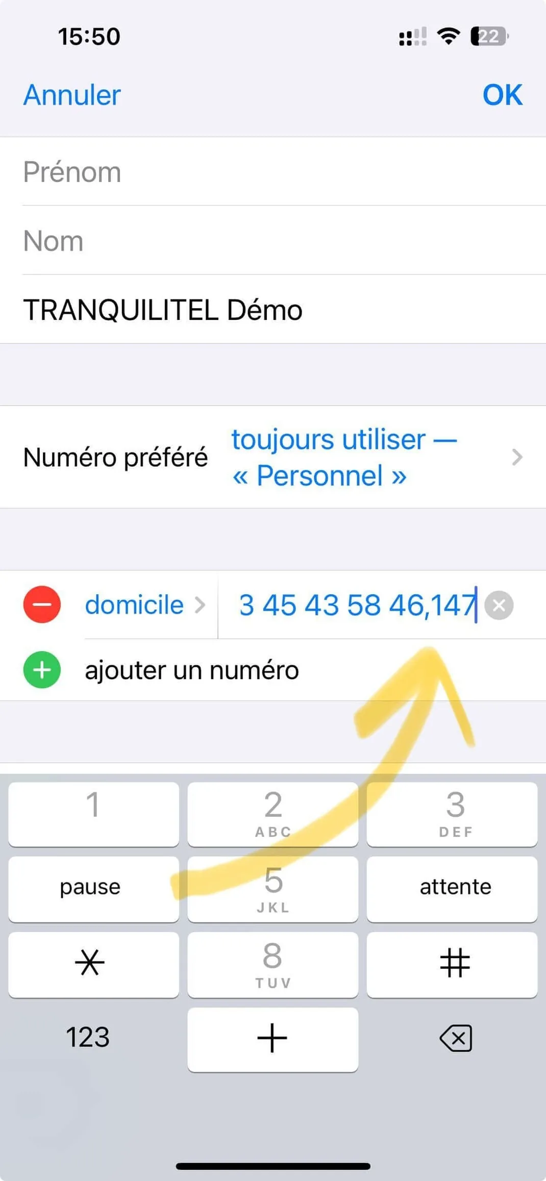 Schéma sur smartphone expliquant le fonctionnement de Tranquilitel avec la box Internet